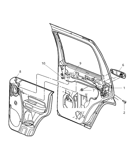 New 2003-2007 Fits Chrysler Liberty Handle-Exterior Door - Part # 55360335AF