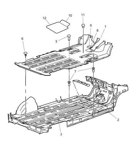 New 2004-2006 Fits Chrysler Grand Caravan, Town & Country Carpet-Heel - Part # UC47ZJ8AA