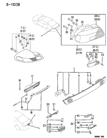 Mopar - 1995 2000 Fits Chrysler Sebring Lamp Backup # - Part # MR162902