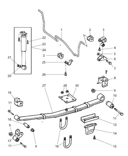 New 1999-2001 Fits Chrysler Grand Cherokee Bracket Spring - Part # 5014590AA