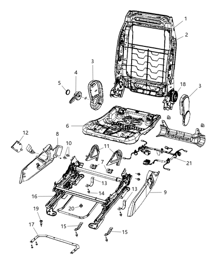 New 2008 Fits Chrysler Caliber, Compass, Patriot Shield-Recliner - Part # 1DQ56DK7AA