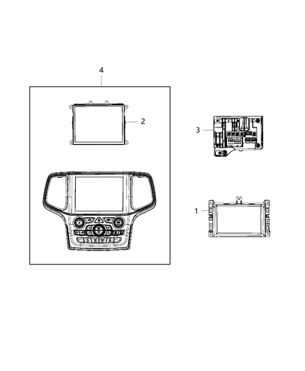 New 2019 Fits Chrysler Grand Cherokee Radio-Multi Media - Part # 68399227AC