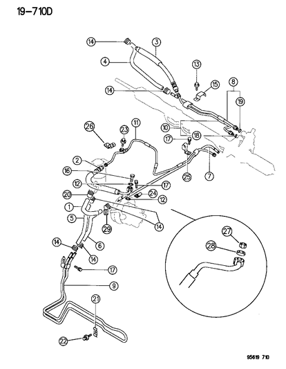 Mopar - 1995 2000 Fits Chrysler Avenger Line Power Steering Pressu # - Part # MB911566