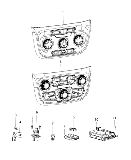 New 2018 Fits Chrysler Caliber, Compass, Patriot Center Stack Controls - Part # 5VA28DX9AE