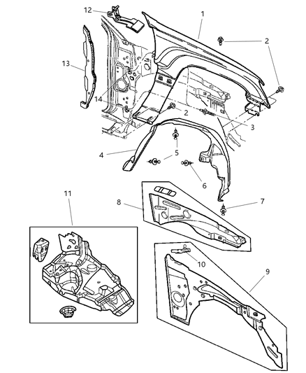 New 1999-2004 Fits Chrysler Grand Cherokee Bracket-Fender - Part # 55136774AA