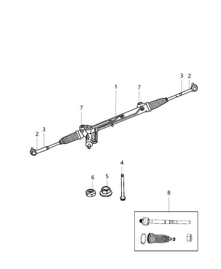 New 2006-2007 Fits Chrysler Grand Cherokee Rack And Pinion Complete Unit - Part # 5181063AA