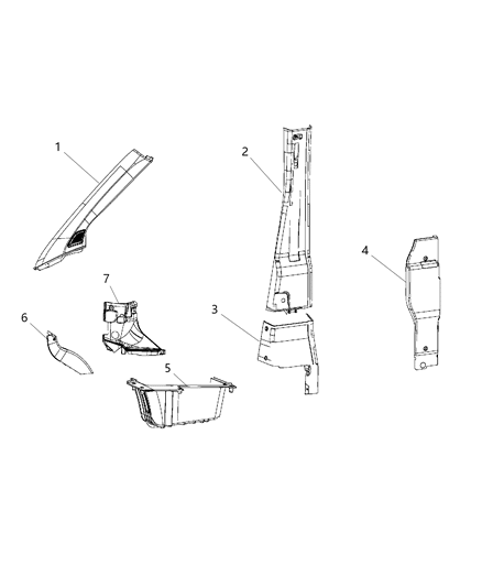 New 2014 Fits Chrysler 3500, 4500, 5500 Molding-B Pillar - Part # 1YA80LA6AA