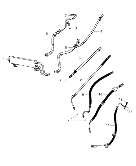 New 2010-2012 Fits Chrysler 3500, 4500, 5500 Hose-Power Steering Return - Part # 68031953AC