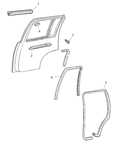 New 1994-1998 Fits Chrysler Grand Cherokee Weatherstrip - Part # 55135170