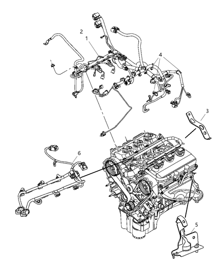 New 2005-2006 Fits Chrysler Pacifica Wiring-Fuel Rail - Part # 4869538AE