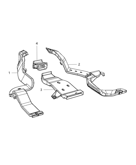 New 2009-2012 Fits Chrysler 1500 Floor Duct - Part # 55056920AB