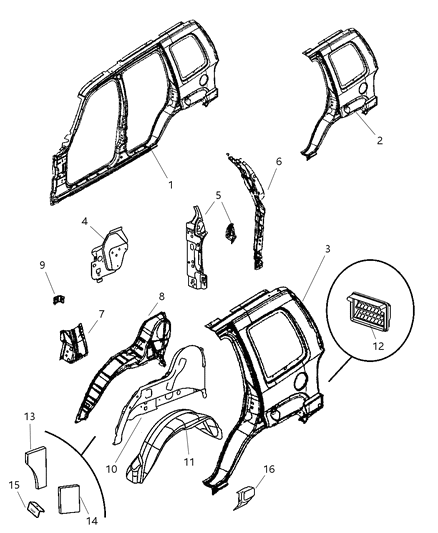 New Fits Chrysler Reinfmnt-D Pillar Upper - Part # 55360381AB