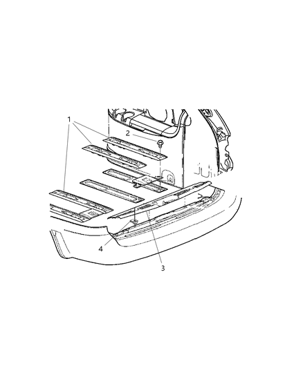 New 2005 Fits Chrysler Grand Caravan, Town & Country Molding-Liftgate - Part # RS34BD1AB