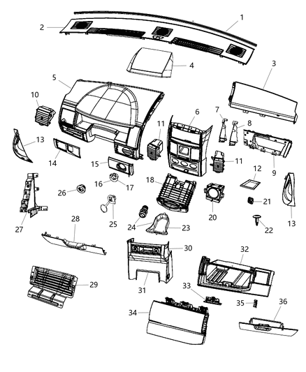New 2009-2010 Fits Chrysler Grand Caravan, Town & Country Cover-Steering Column - Part # ZS61XT1AA