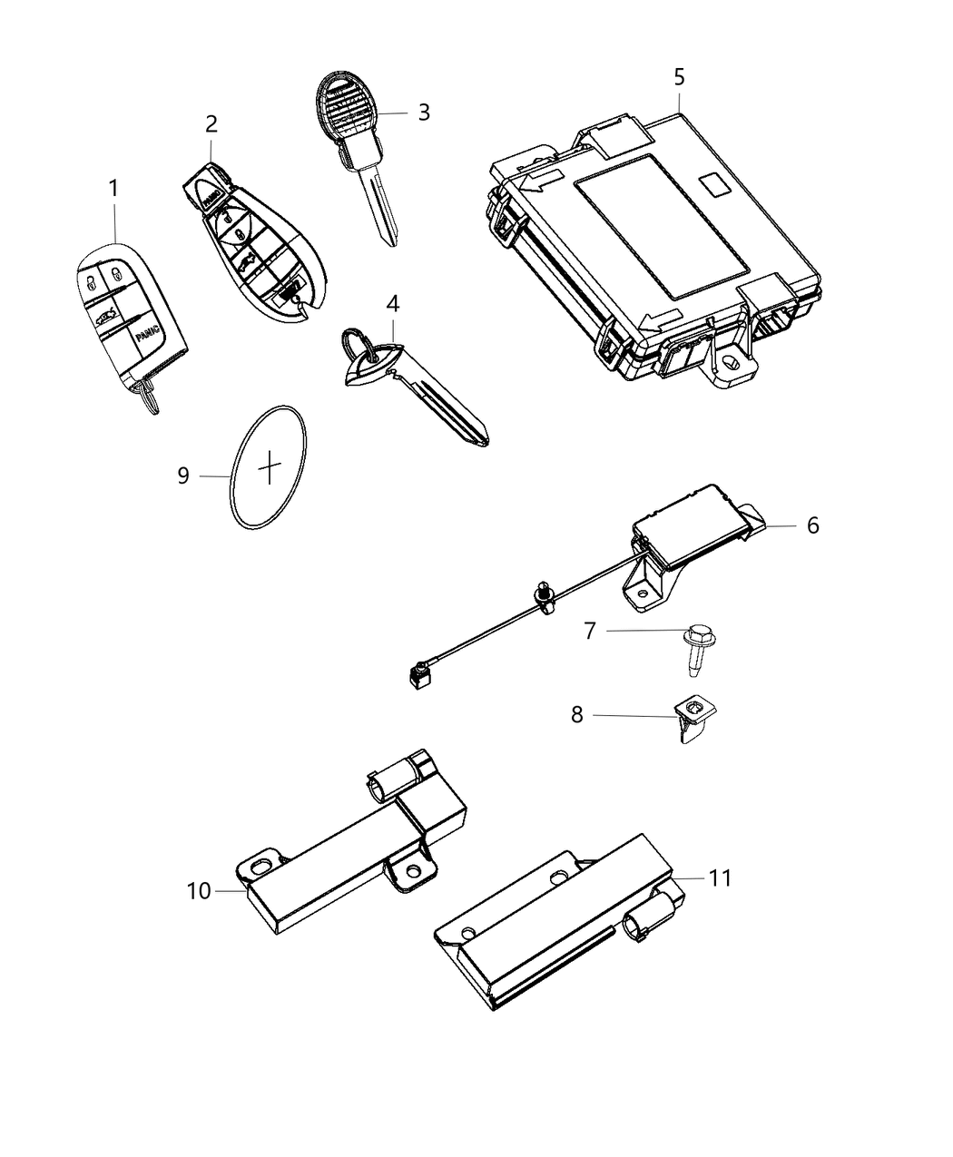 Transmitter Integrated Key Fob