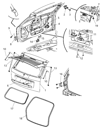 New 2007-2008 Fits Chrysler Grand Cherokee Handle-Liftgate - Part # 1FN57DBMAA