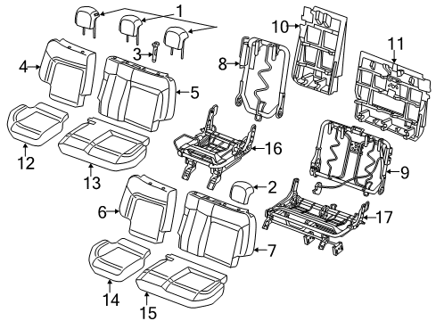 New 2015-2021 Fits Chrysler ProMaster City Rear Seat Cushion Cover Right - Part # 5ZM30ND9AA