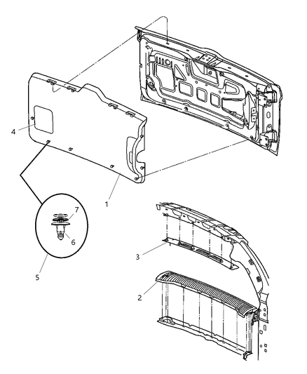 New 2003-2004 Fits Chrysler Liberty Panel-Liftgate Scuff - Part # 5GE73WL5AJ