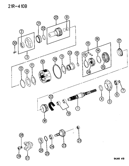 Bearing, Case Input, Needle Roller, 2-9/32 O.D.