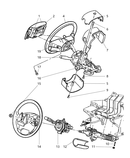 New 2002-2004 Fits Chrysler Grand Cherokee Shroud-Steering Column - Part # 5GE40XDVAB