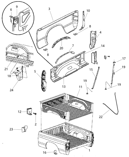 New 2011 Fits Chrysler 3500, 4500, 5500 Reinfmnt-Box Side - Part # 68048694AA