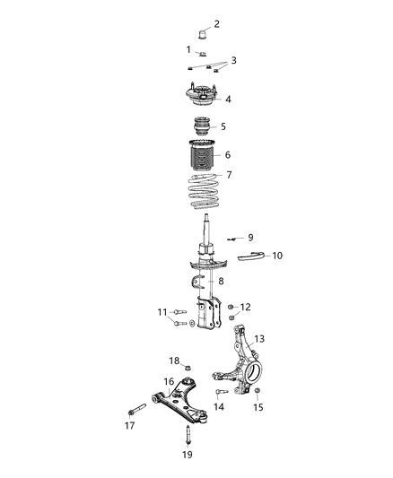 New 2018-2020 Fits Chrysler ProMaster City Mount-Strut - Part # 68369799AA
