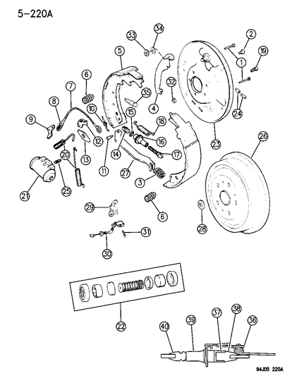 New 1991-2001 Fits Chrysler Grand Cherokee Drum-Brake - Part # V5027502AA