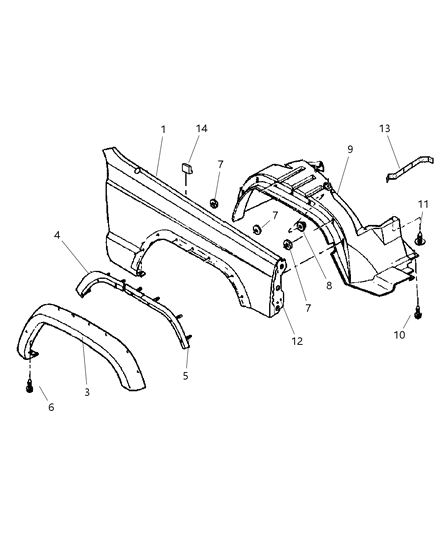 New 2000-2001 Fits Chrysler Grand Cherokee Bracket-Fender - Part # 55175586AB