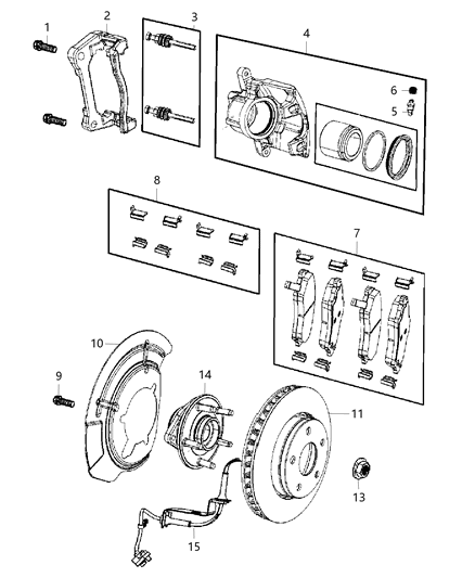 New 2015-2019 Fits Chrysler Caliber, Compass, Patriot Caliper K-Disc Brake - Part # 68267930AA