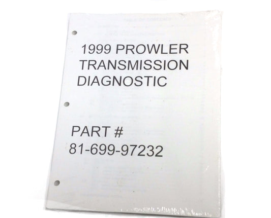 New 1999 Plymouth Prowler Factory Transmission Diagnostic Procedures Manual 81-699-97232