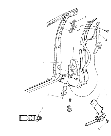 New 2005-2006 Fits Chrysler Grand Caravan, Town & Country Retractor Seat Belt - Part # ZJ681D5AD