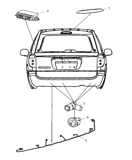 New 2006-2007 Fits Chrysler Grand Caravan, Town & Country Sensor-Park Distance - Part # ZN86RXFAA