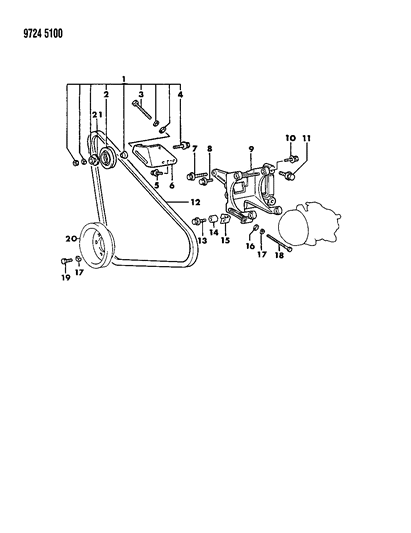 Chrysler - Pulley, Tension - Part # MB609139