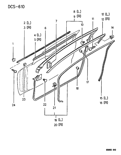 Mopar - 1995 2000 Fits Chrysler Avenger Weatherstrip # - Part # MB926007