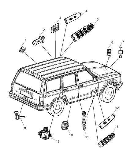 New 2000-2001 Fits Chrysler Grand Cherokee Switch-A/C High Pressure Cut Off - Part # 5015792AA