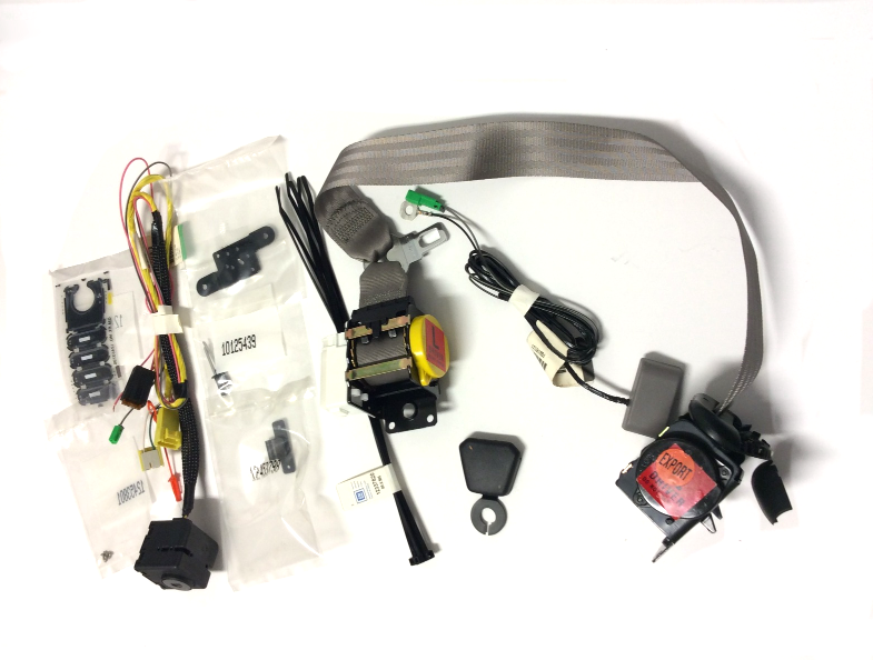 New OEM 1997-1999 Corvette Convertible Camel Seatbelt and Switch Assembly, Part # 88893541
