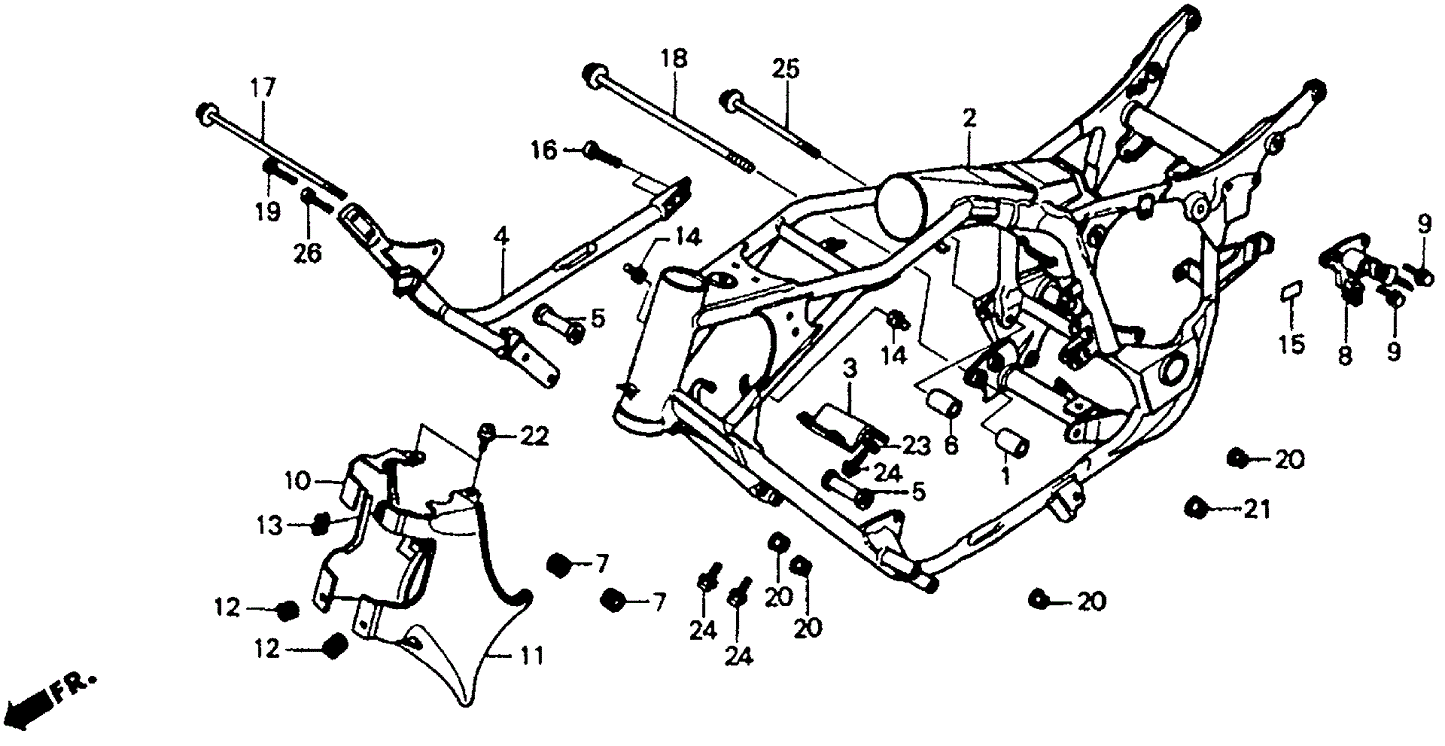 Frame *Nh1* (Black)(Replaces 50100-Mm8-880Zb)
