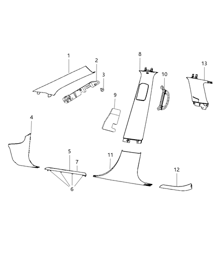 Panel B Pillar Upper Trim Upper