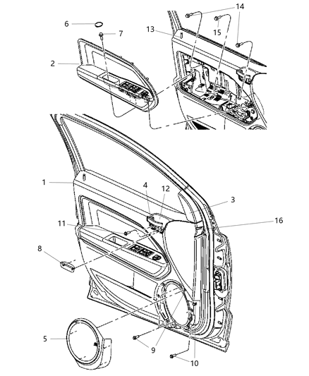 New 2014-2015 Fits Chrysler Patriot Bolster-Front Door - Part # 5SB491K0AB