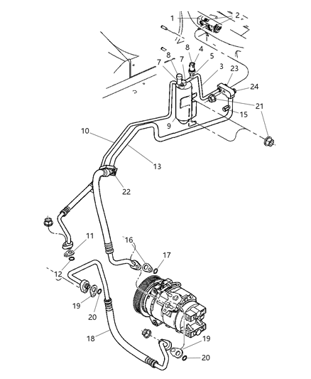 New 2004 Fits Chrysler Pacifica Line-A/C Discharge - Part # 5005271AB