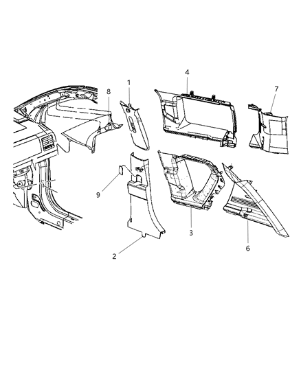 New Fits Chrysler Panel-D Pillar - Part # 1AX79DW1AD