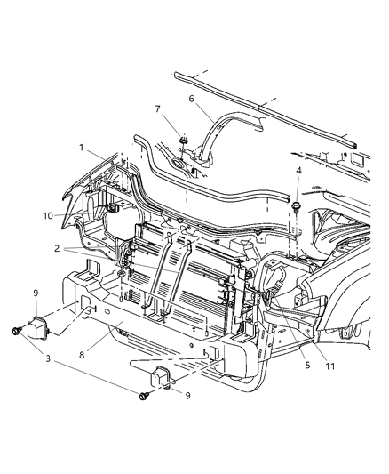 New 2005-2007 Fits Chrysler Grand Cherokee Bracket-Headlamp - Part # 68019041AA