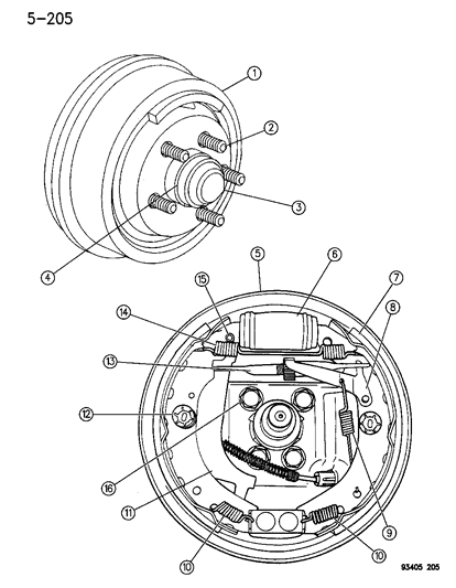 Shoe & Lining Package, Rear Drum Brake (Inc. P/Brk. Lever)