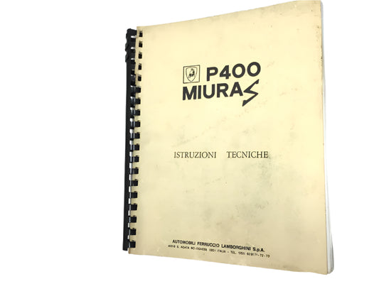 OEM Lamborghini Miura P400 S Technical Instructions Repair Manual Publication