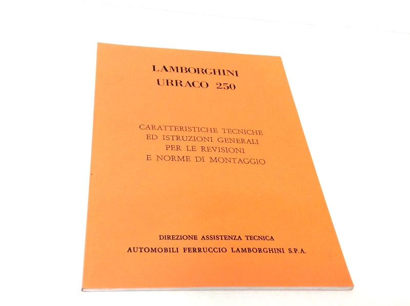 New Lamborghini Urraco 2.4 Service Workshop Manual – Italian Language