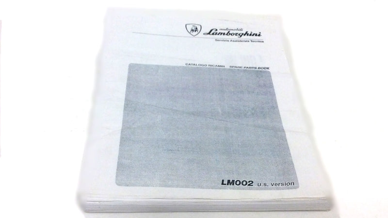 New 1986-1993 Lamborghini LM002 USA Fuel Injected Spec Parts & Illustrations Catalogue