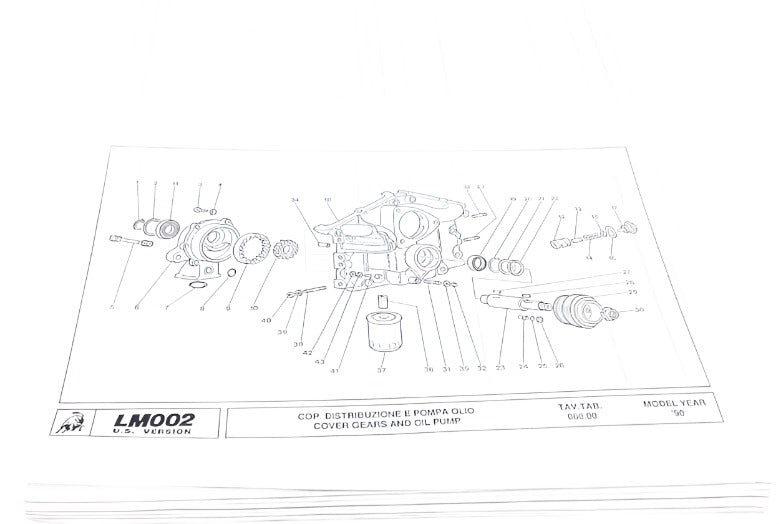 New 1986-1993 Lamborghini LM002 USA Fuel Injected Spec Parts & Illustrations Catalogue