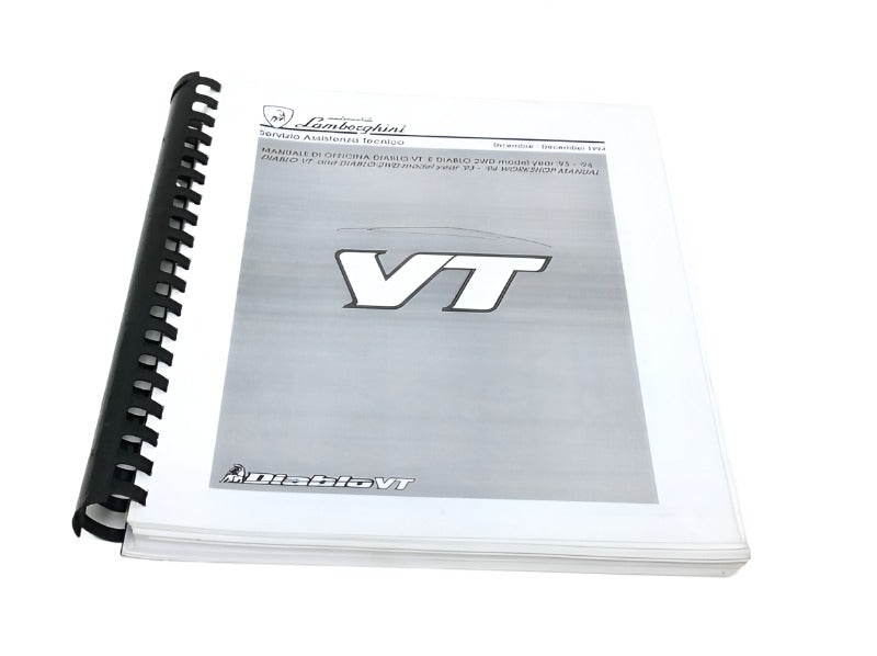 New 1993-1994 Lamborghini Diablo 2WD -  VT Workshop Repair & Illustrations Catalogue