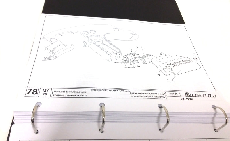 New OEM 1998 Lamborghini Diablo 2WD - VT Parts & Illustrations Catalogue, Part # 901325741