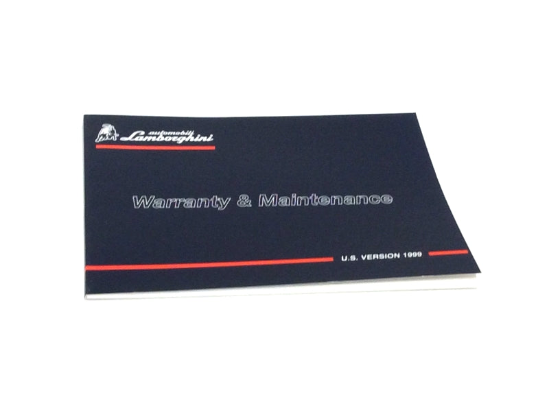 New 1999 Lamborghini Diablo Warranty & Maintenance Handbook Manual